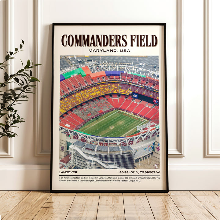 Commanders Field Stadium Football Retro Wall Art