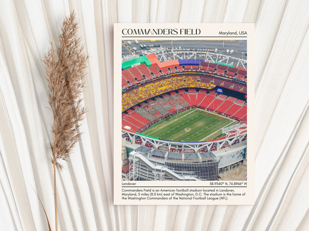 Commanders Field Stadium Football Minimal Wall Art