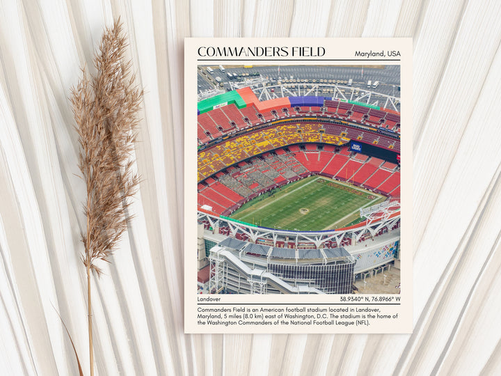 Commanders Field Stadium Football Minimal Wall Art