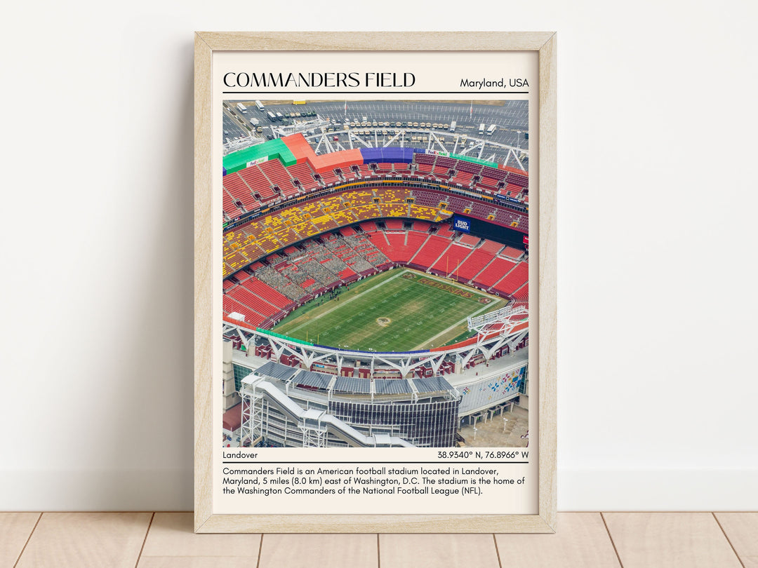 Commanders Field Stadium Football Minimal Wall Art