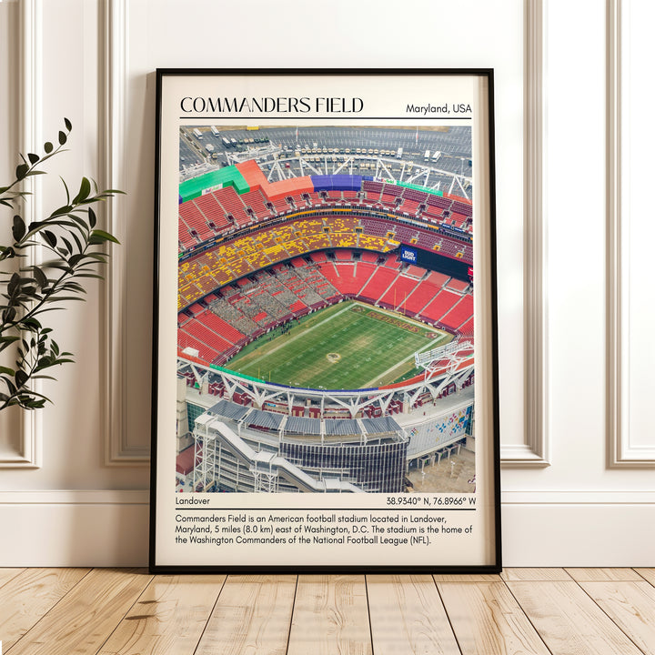 Commanders Field Stadium Football Minimal Wall Art