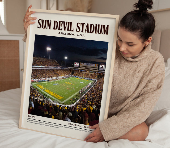 Sun Devil Stadium Football Retro Wall Art