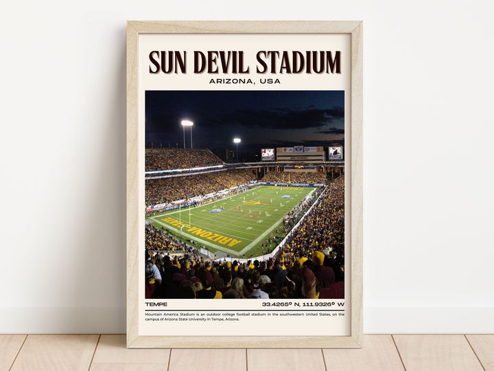 Sun Devil Stadium Football Retro Wall Art