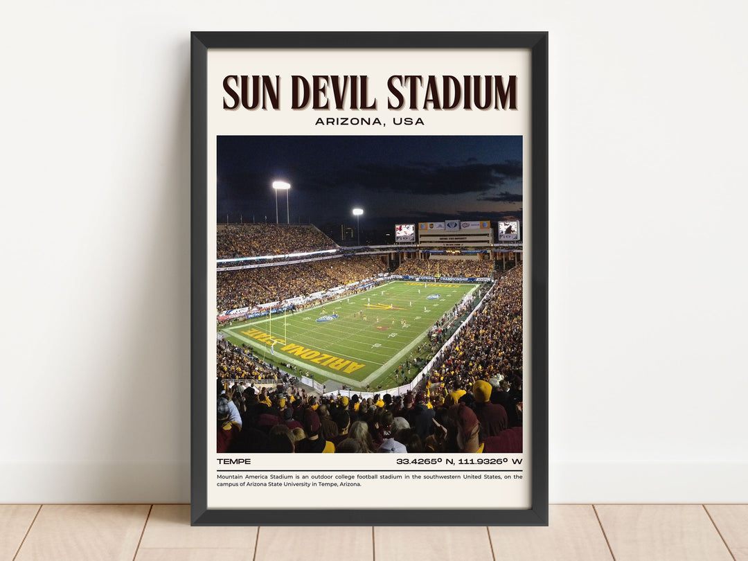 Sun Devil Stadium Football Retro Wall Art