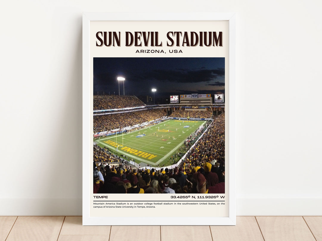 Sun Devil Stadium Football Retro Wall Art