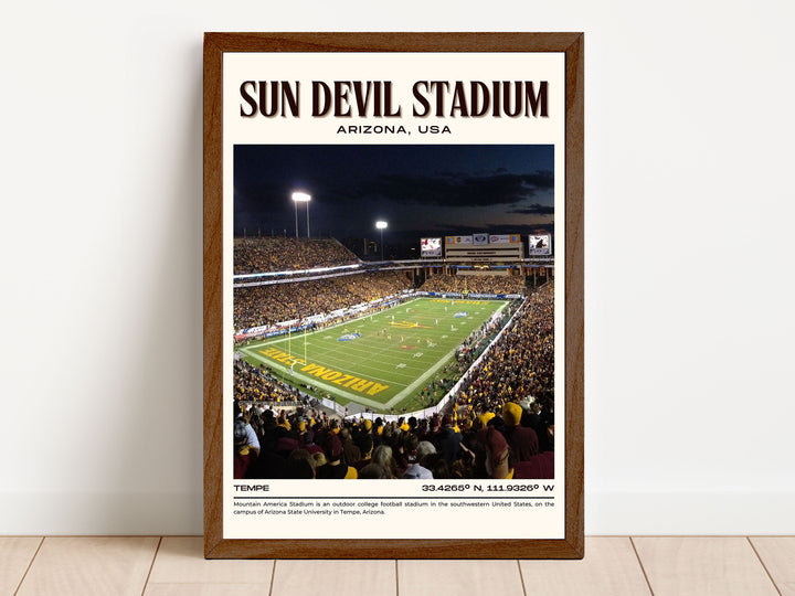 Sun Devil Stadium Football Retro Wall Art