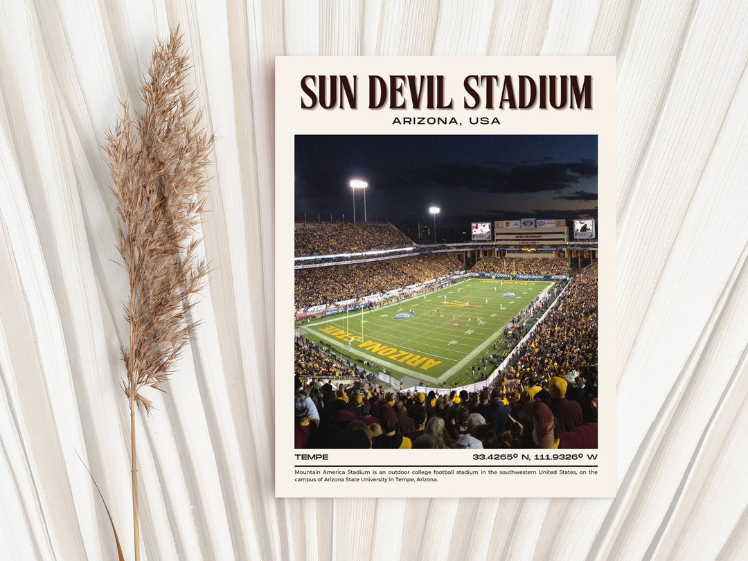 Sun Devil Stadium Football Retro Wall Art