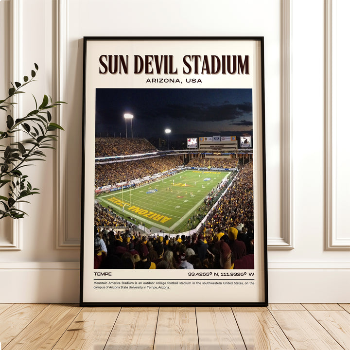 Sun Devil Stadium Football Retro Wall Art