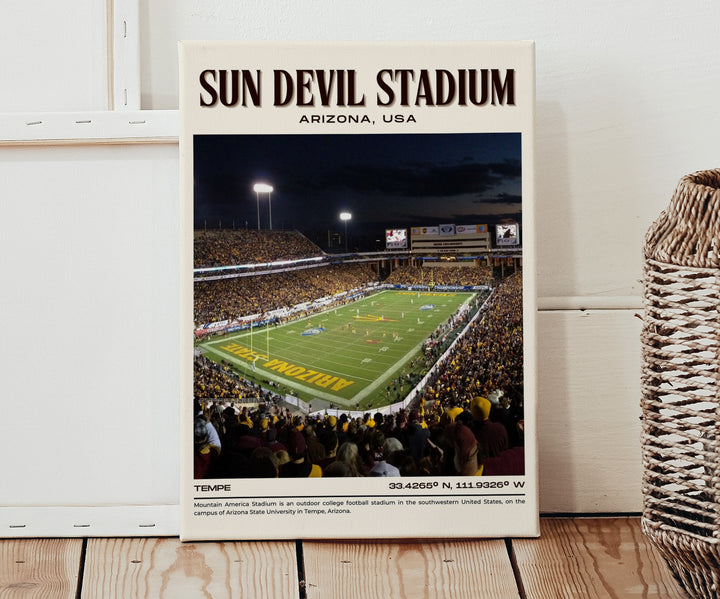 Sun Devil Stadium Football Retro Wall Art