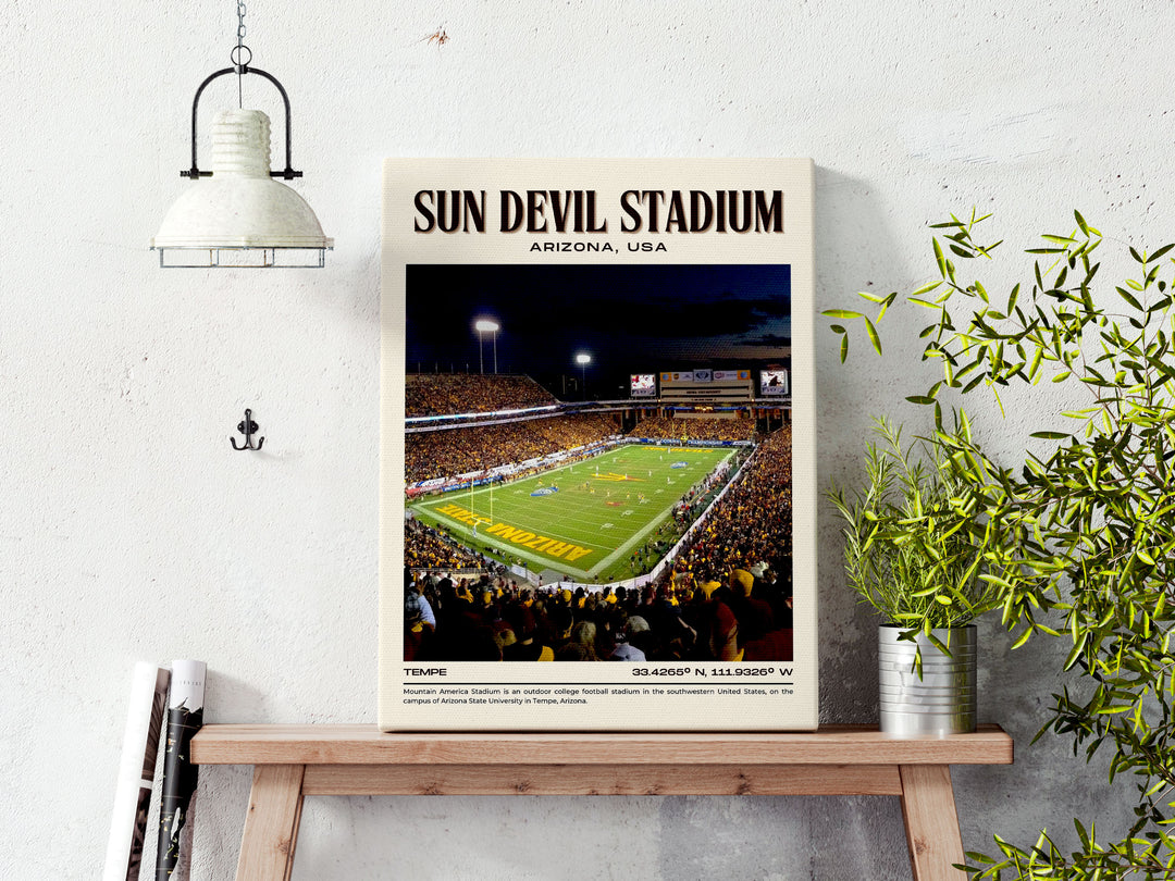 Sun Devil Stadium Football Retro Wall Art