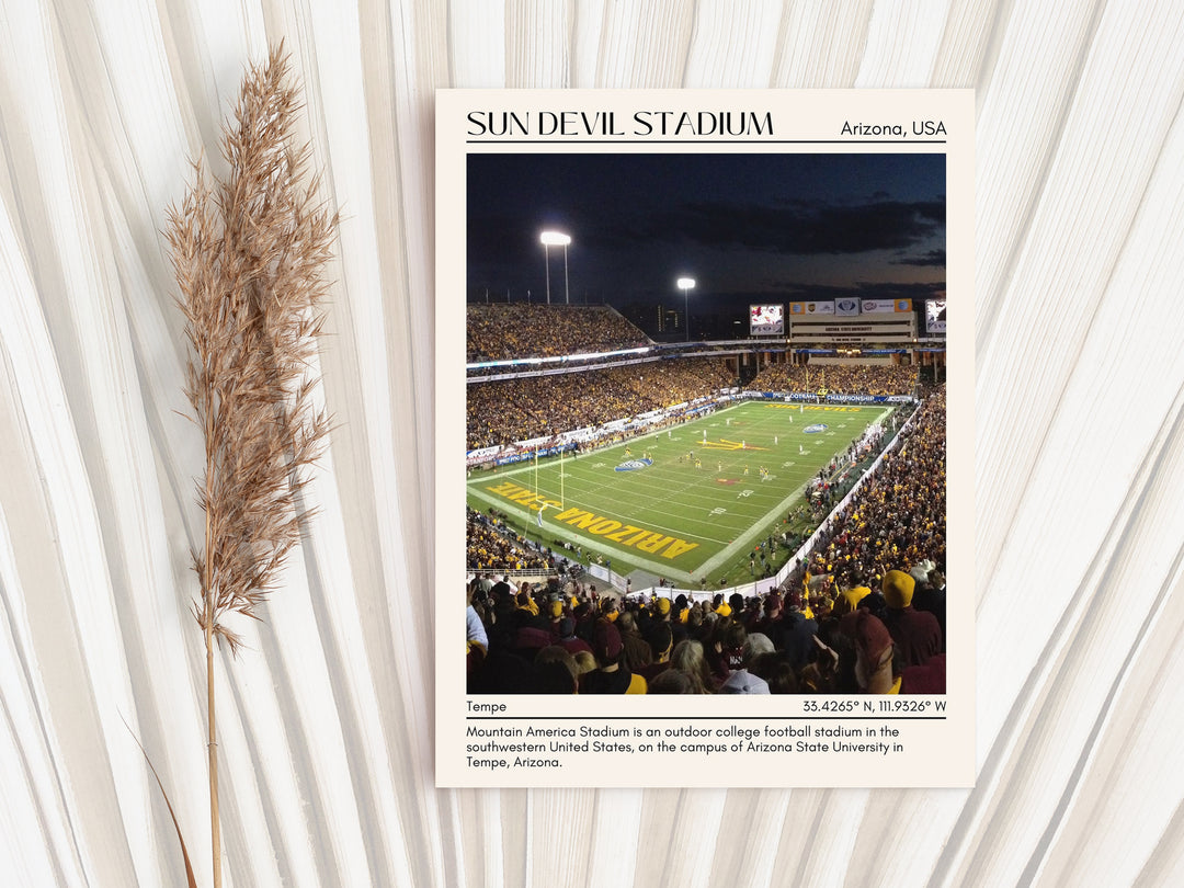 Sun Devil Stadium Football Minimal Wall Art