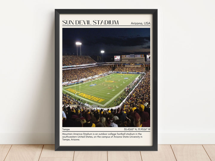 Sun Devil Stadium Football Minimal Wall Art