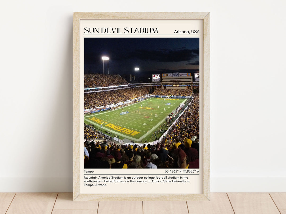 Sun Devil Stadium Football Minimal Wall Art