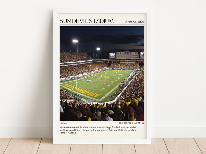 Sun Devil Stadium Football Minimal Wall Art