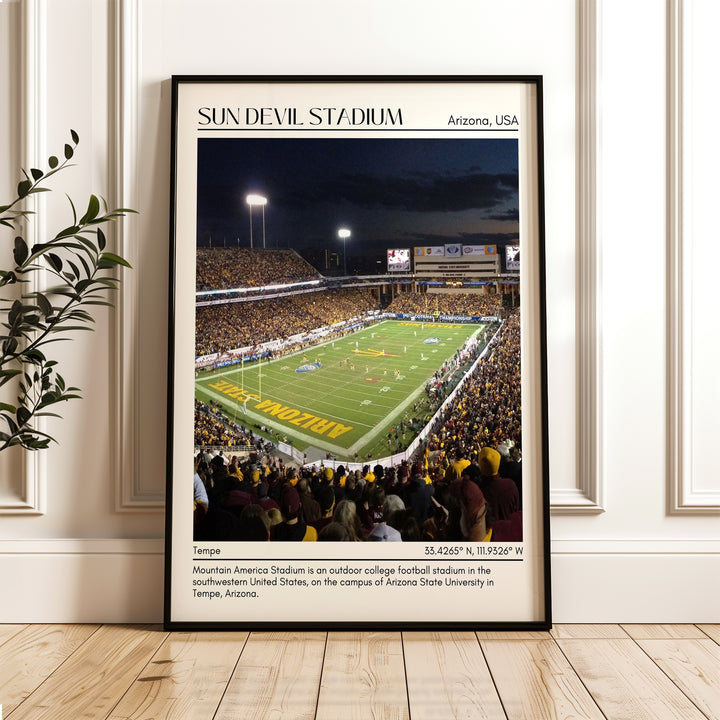 Sun Devil Stadium Football Minimal Wall Art