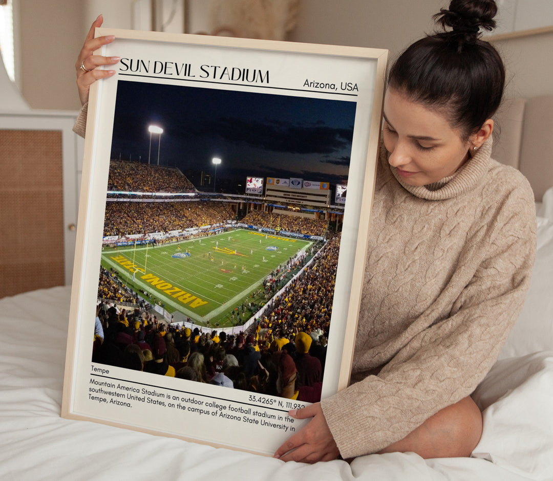 Sun Devil Stadium Football Minimal Wall Art