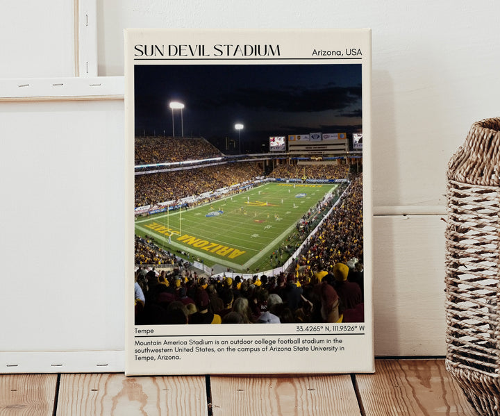 Sun Devil Stadium Football Minimal Wall Art