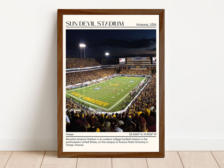 Sun Devil Stadium Football Minimal Wall Art