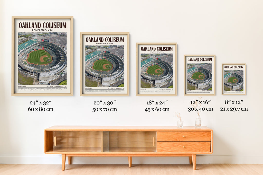 Oakland Coliseum Stadium Football Retro Wall Art