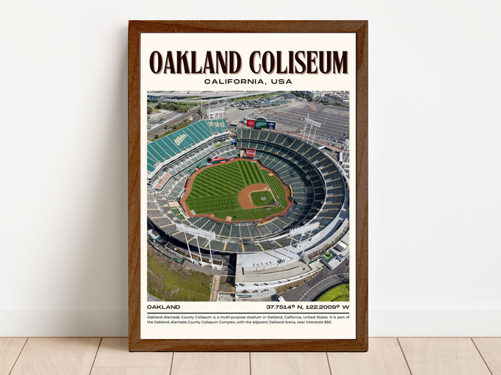 Oakland Coliseum Stadium Football Retro Wall Art