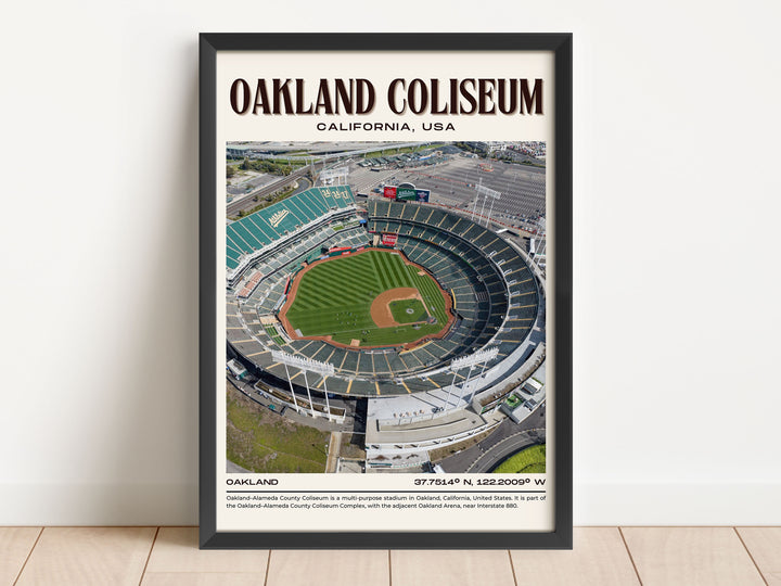 Oakland Coliseum Stadium Football Retro Wall Art