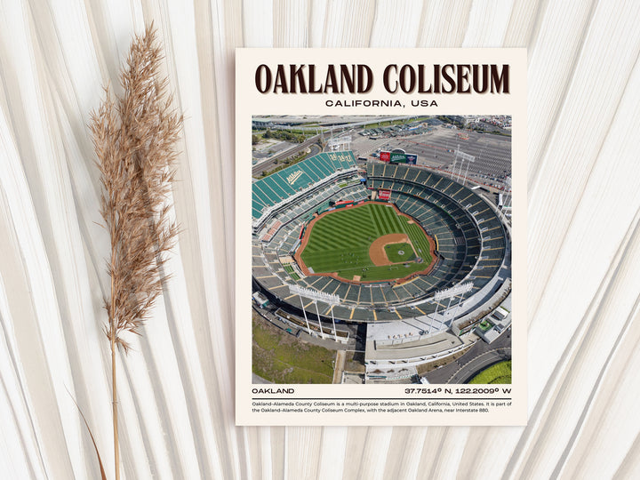 Oakland Coliseum Stadium Football Retro Wall Art