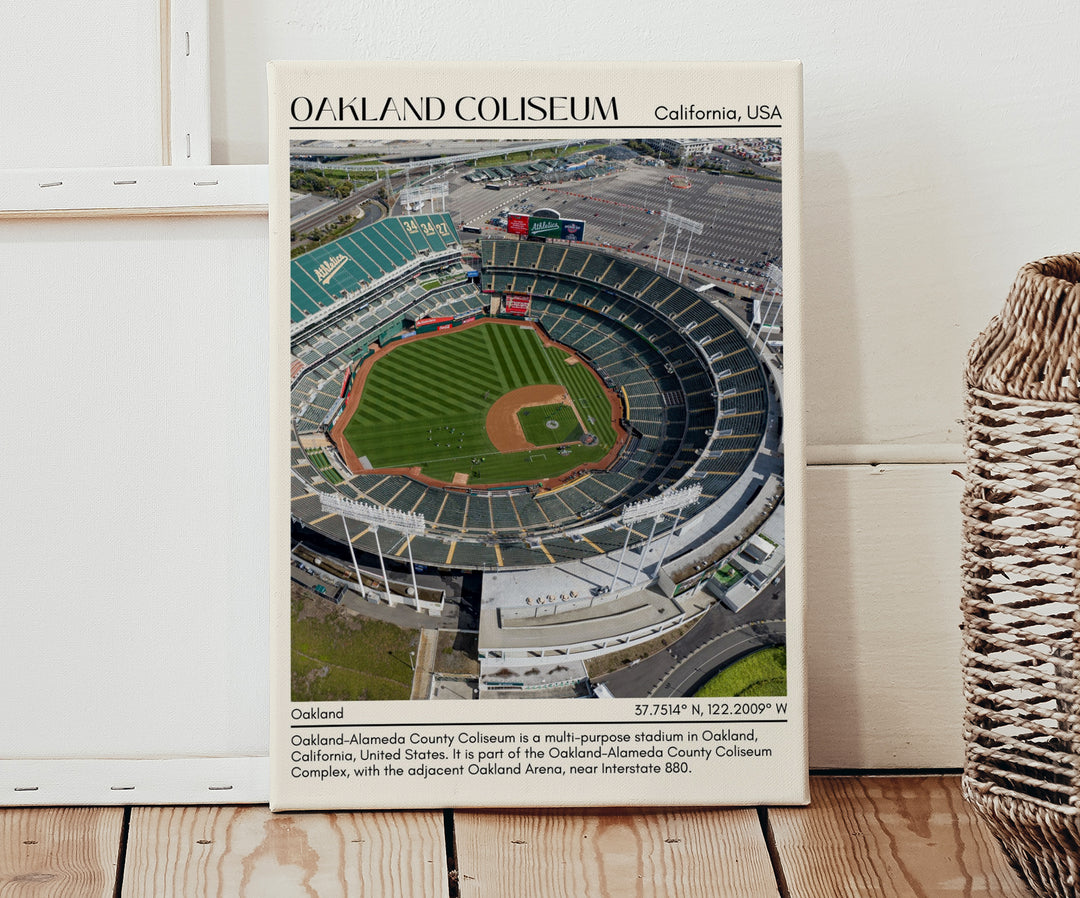 Oakland Coliseum Stadium Football Minimal Wall Art