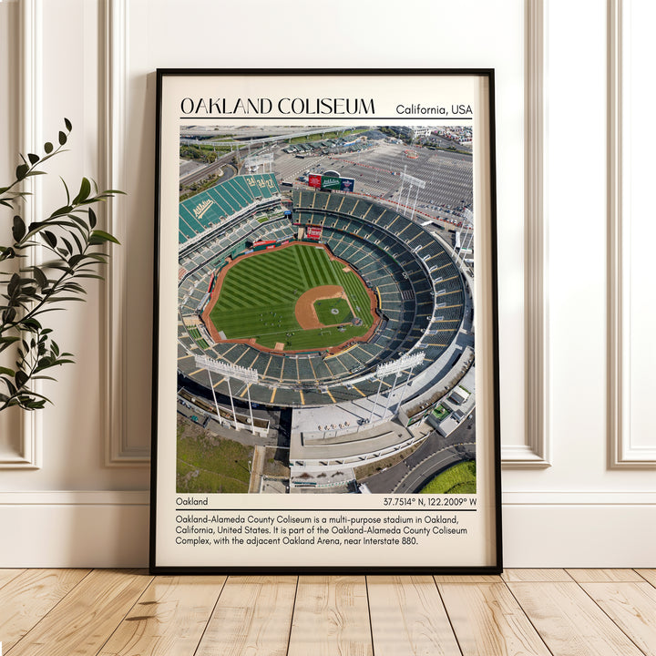 Oakland Coliseum Stadium Football Minimal Wall Art