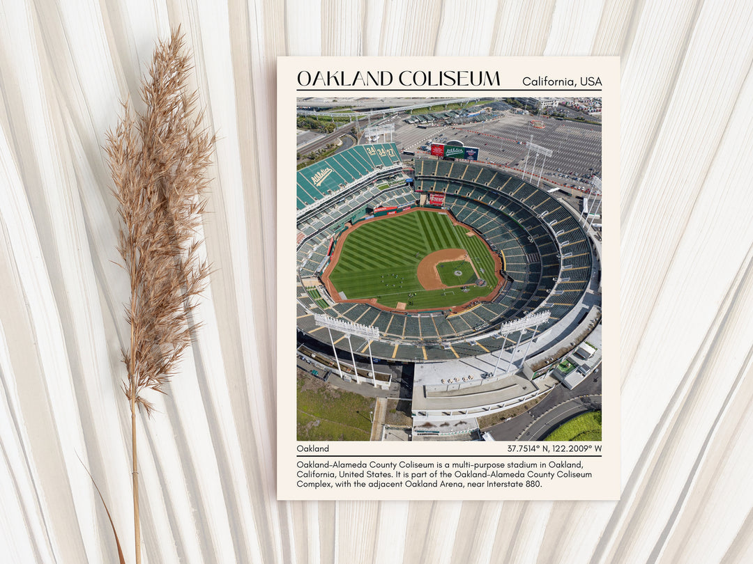 Oakland Coliseum Stadium Football Minimal Wall Art