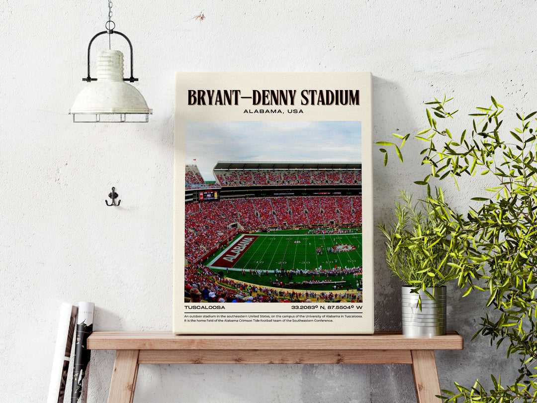 Bryant–Denny Stadium Football Retro Wall Art