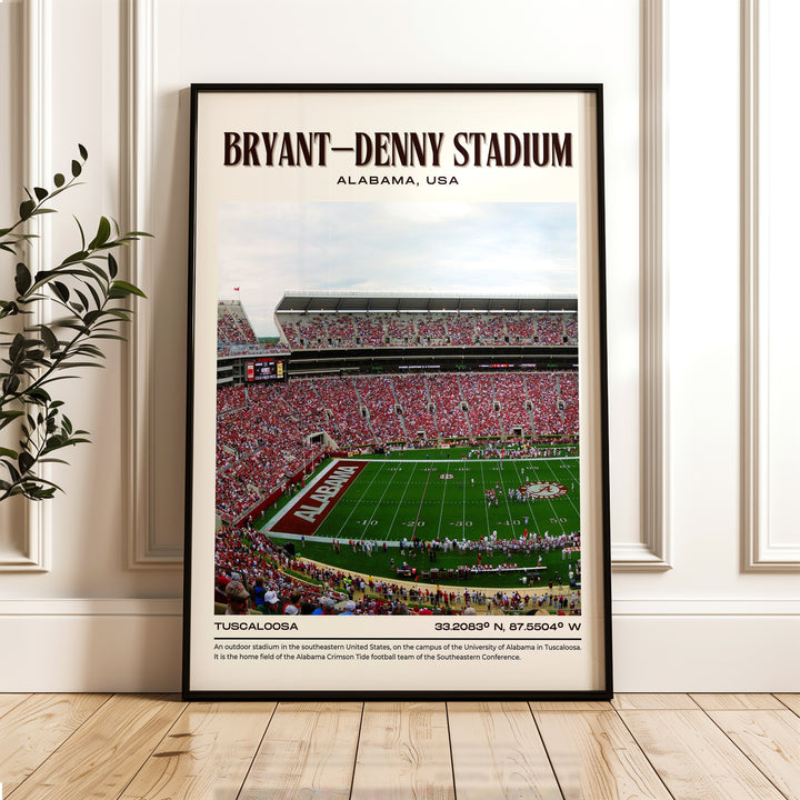 Bryant–Denny Stadium Football Retro Wall Art