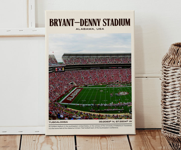 Bryant–Denny Stadium Football Retro Wall Art