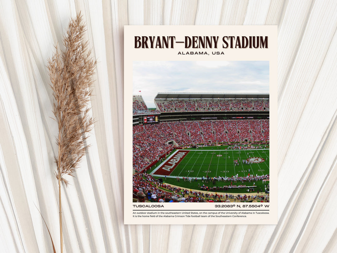 Bryant–Denny Stadium Football Retro Wall Art