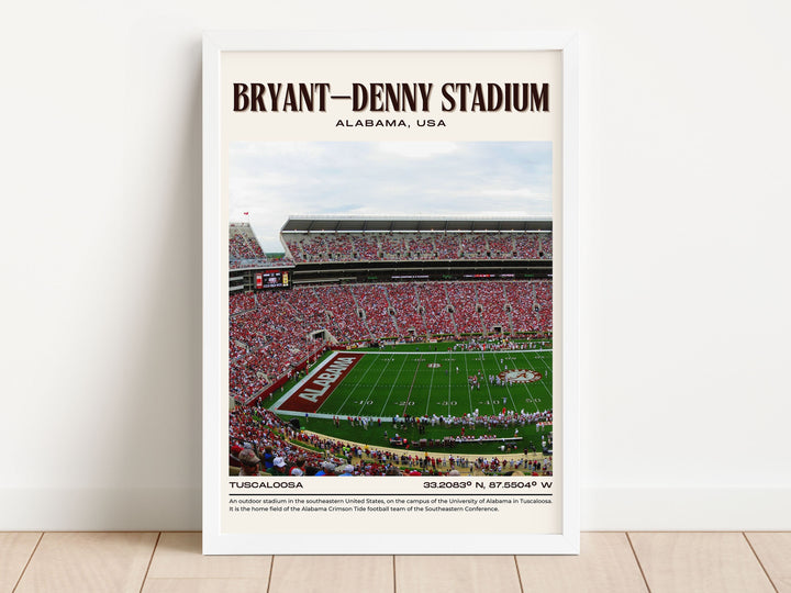 Bryant–Denny Stadium Football Retro Wall Art