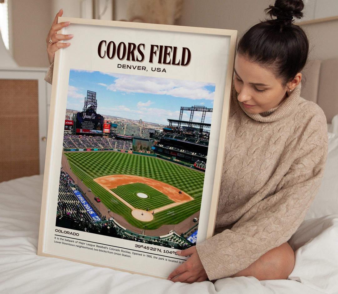 Coors Field Stadium Baseball Retro Wall Art