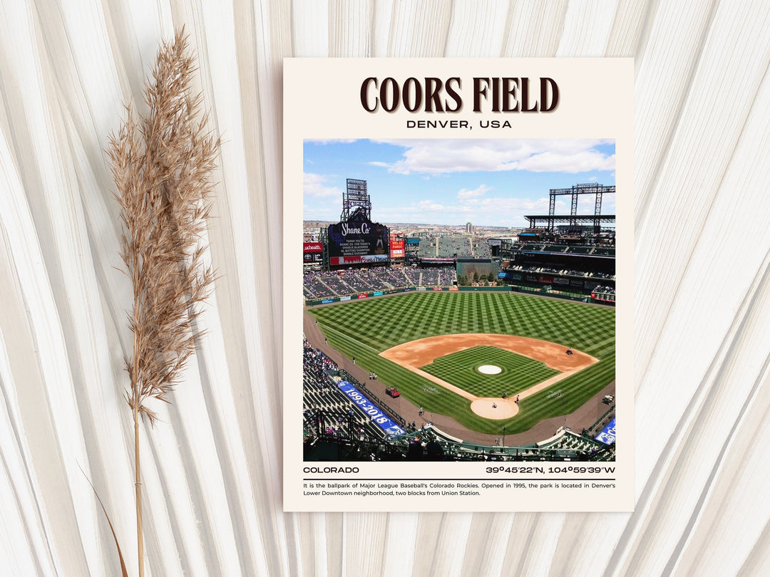 Coors Field Stadium Baseball Retro Wall Art