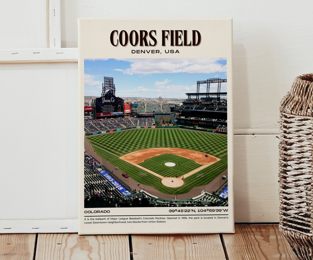 Coors Field Stadium Baseball Retro Wall Art