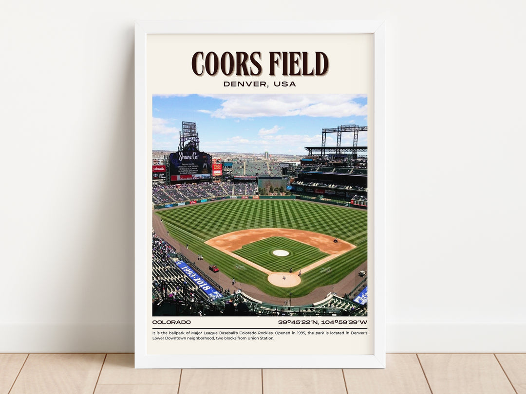 Coors Field Stadium Baseball Retro Wall Art