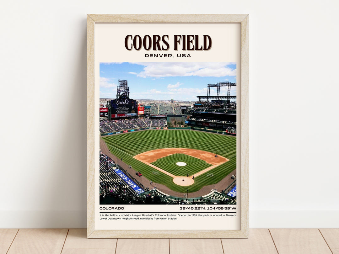 Coors Field Stadium Baseball Retro Wall Art