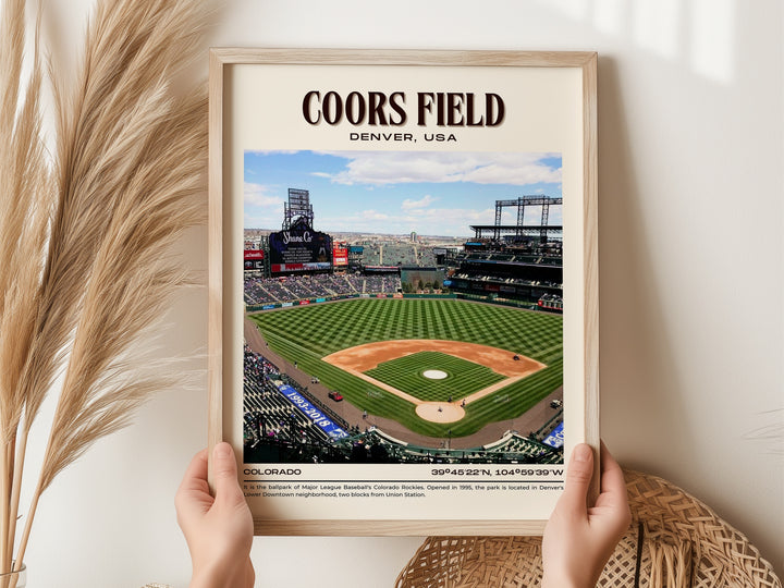 Coors Field Stadium Baseball Retro Wall Art