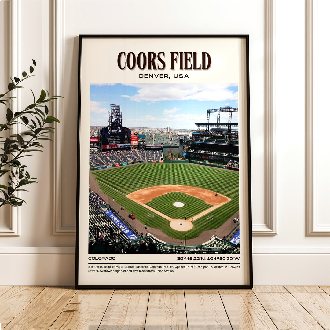 Coors Field Stadium Baseball Retro Wall Art