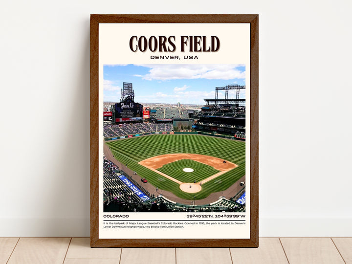 Coors Field Stadium Baseball Retro Wall Art