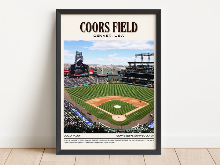 Coors Field Stadium Baseball Retro Wall Art