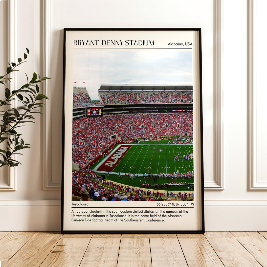 Bryant–Denny Stadium Football Minimal Wall Art