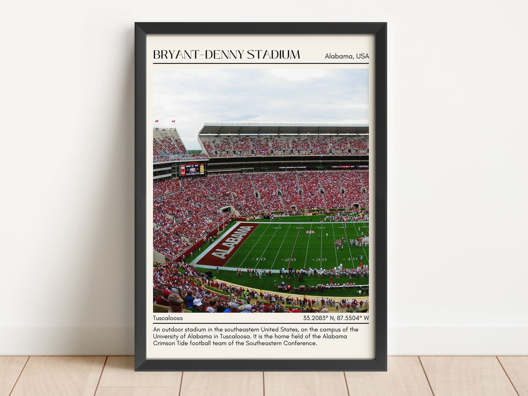 Bryant–Denny Stadium Football Minimal Wall Art