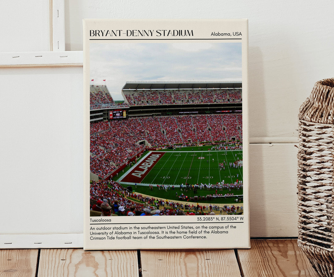 Bryant–Denny Stadium Football Minimal Wall Art