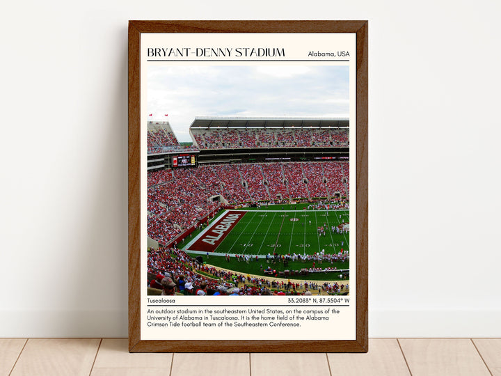 Bryant–Denny Stadium Football Minimal Wall Art