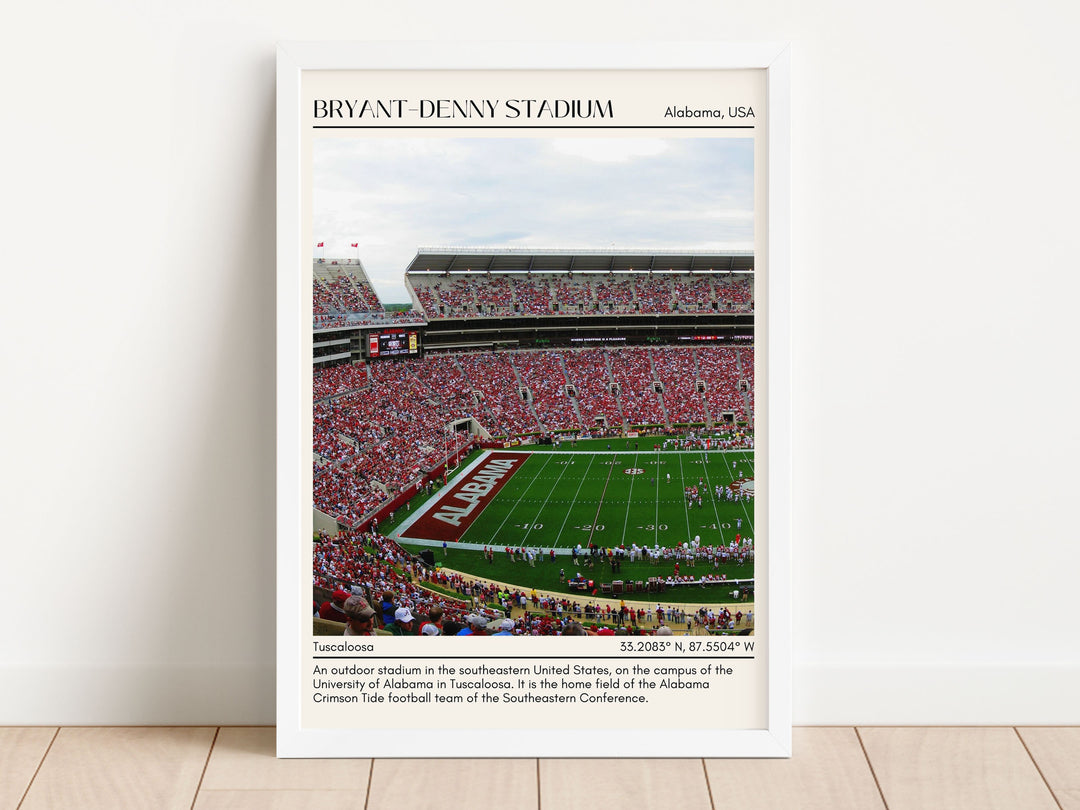 Bryant–Denny Stadium Football Minimal Wall Art