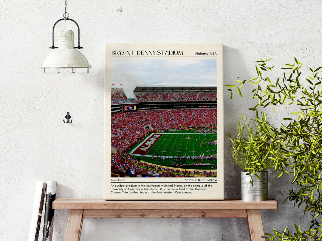 Bryant–Denny Stadium Football Minimal Wall Art