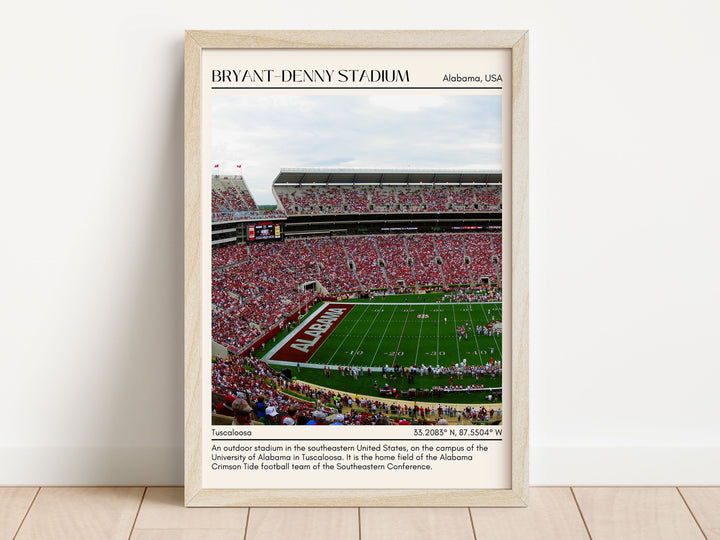 Bryant–Denny Stadium Football Minimal Wall Art